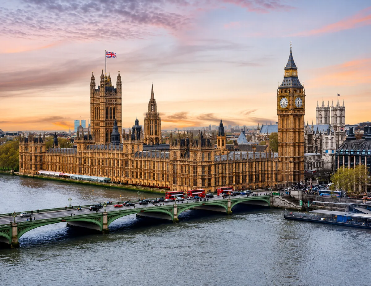Palace of Westminster and Big Ben in London